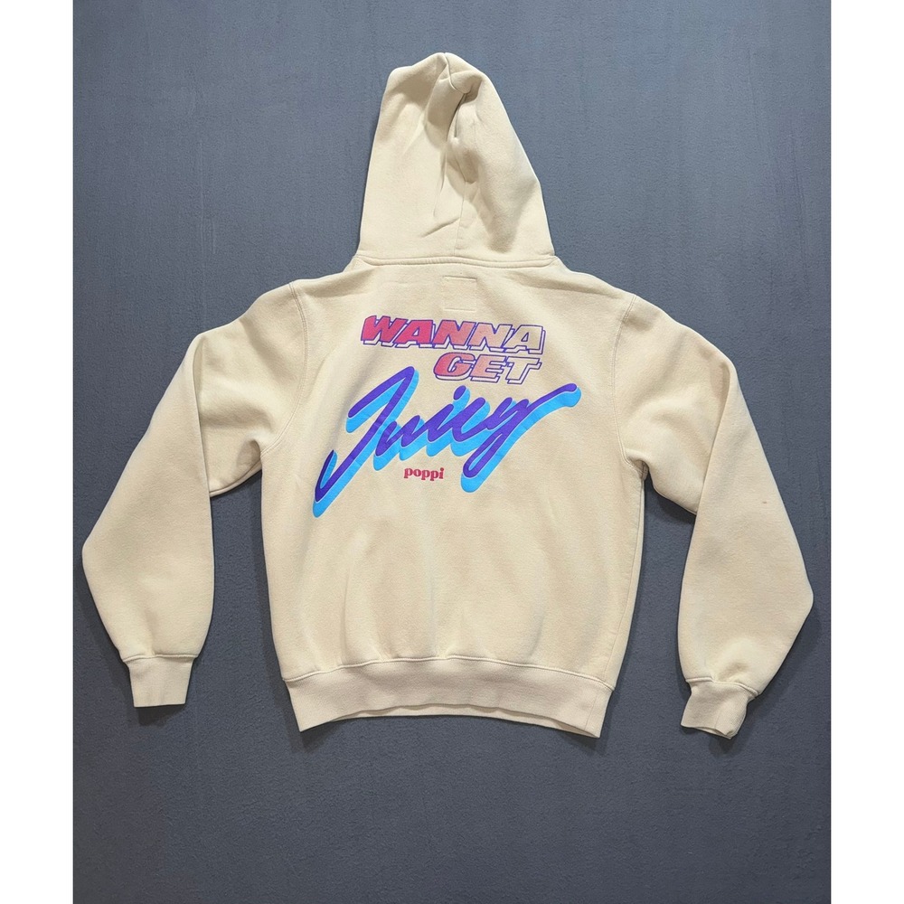 Poppi Target Wanna Get Juicy Graphic Hoodie Cream XS Small Blemish